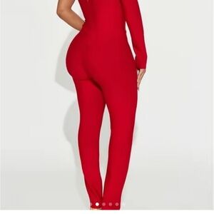 Fashion Nova Bold Red One-Sleeve Jumpsuit